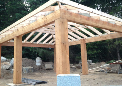 gazebo, close up, framing finished