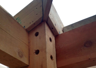 gazebo, close up corner joint